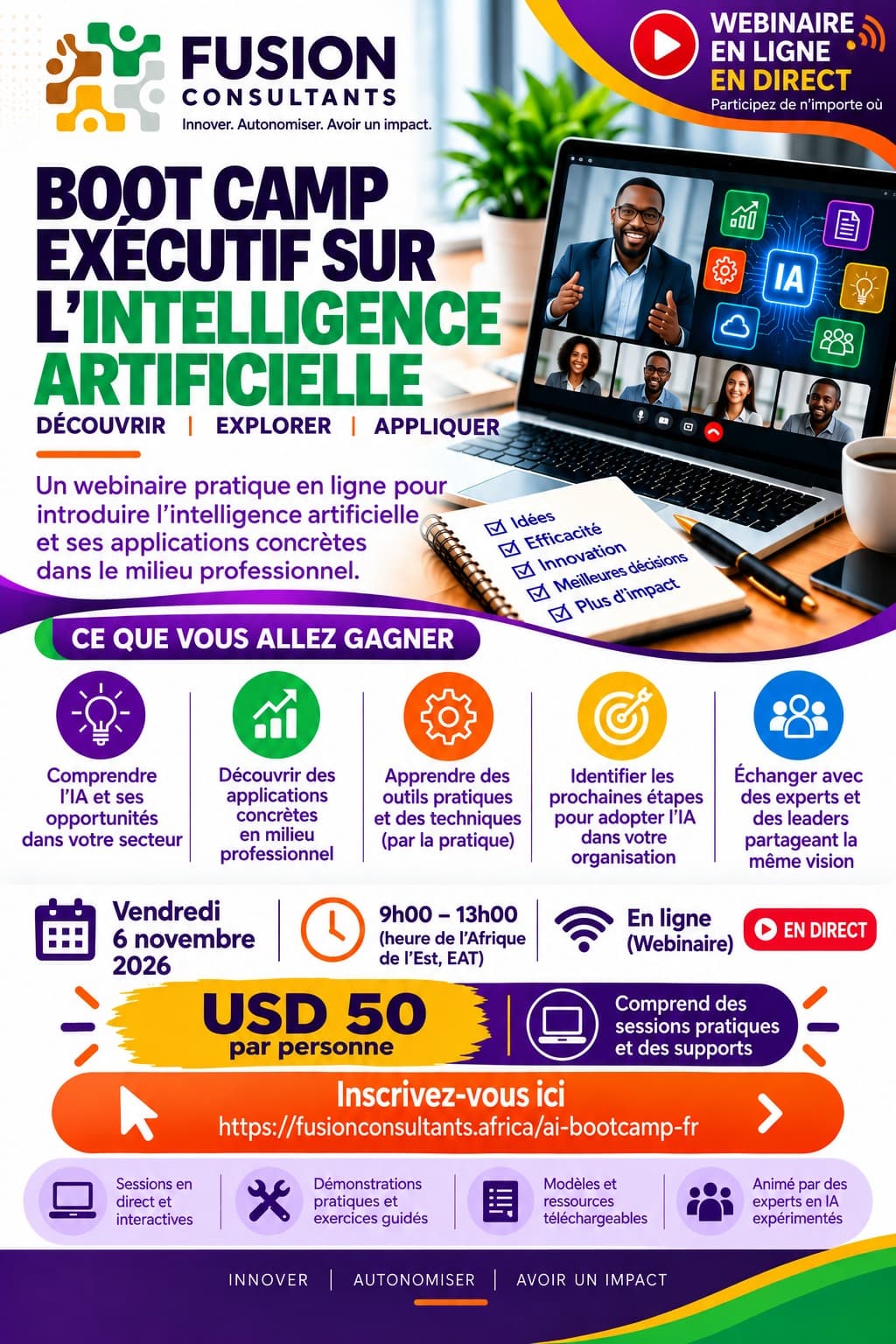 Boot Camp Exécutif sur l'Intelligence Artificielle (IA) flyer